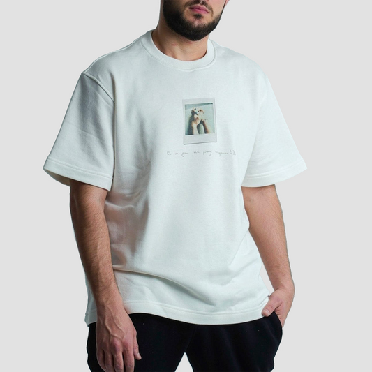 "ES U DU" CREWNECK TSHIRT IN WHITE