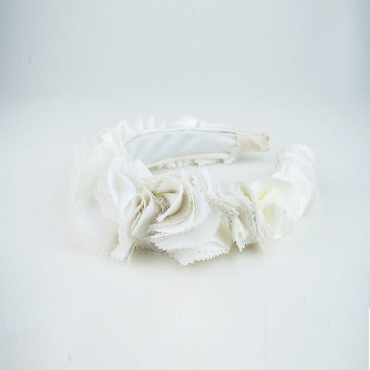 Maral Large Bridal Headband with Flowers and Pearls