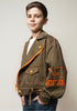 DAMINK jacket for kids in khaki green