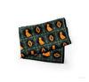 SILK SCARF WITH Green ORNAMENTS AND CAUCASIAN LEOPARD PRINT - Pregomesh