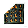 SILK SCARF WITH Green ORNAMENTS AND CAUCASIAN LEOPARD PRINT - Pregomesh