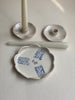 Izzy Set of ceramic plate and candle holders "Shushi"