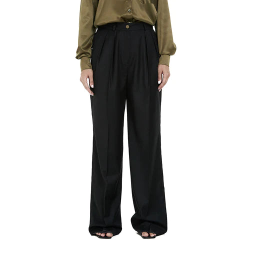 FEMOND PLEATED STRAIGHT TROUSERS