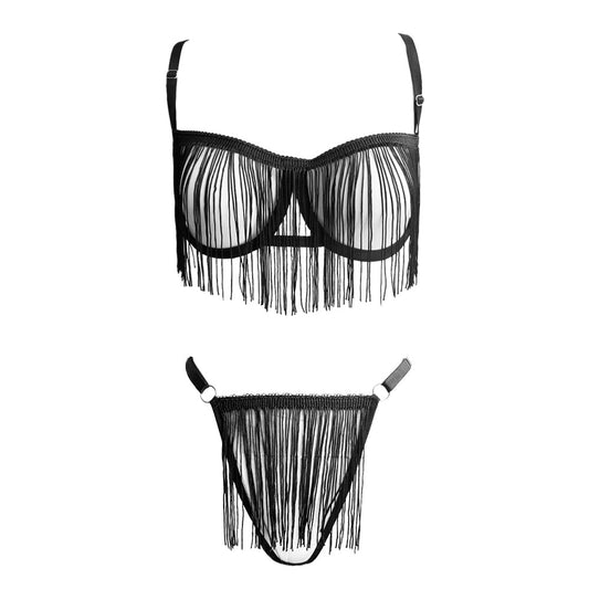 ARIMA lingerie "Black Fringe lingerie " set