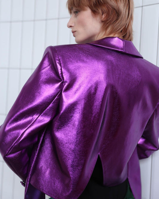 CHILL fashion Metallic Purple coat