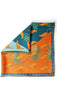 SILK SCARF WITH PALM TREES AND CAUCASIAN LEOPARD PRINT - Pregomesh