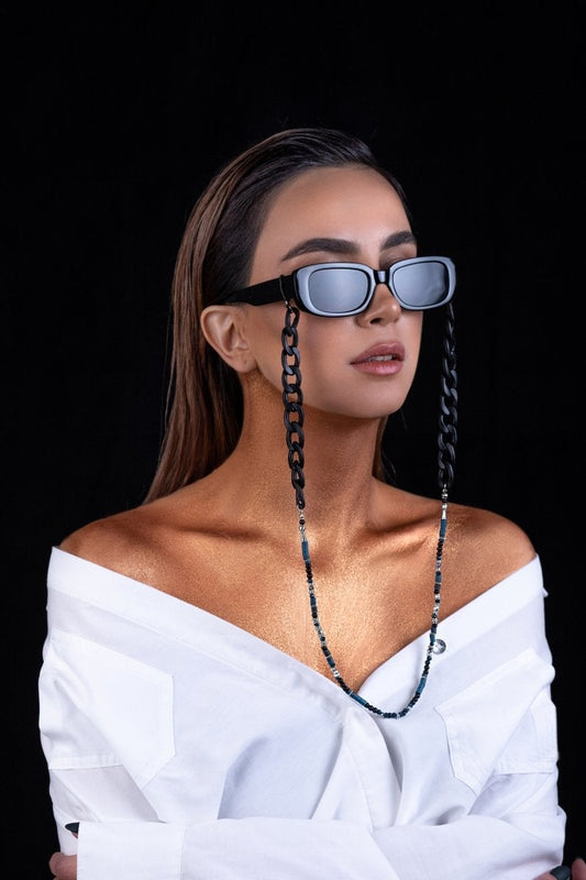 Sunglass jewelry “Navy bold chains” - Pregomesh